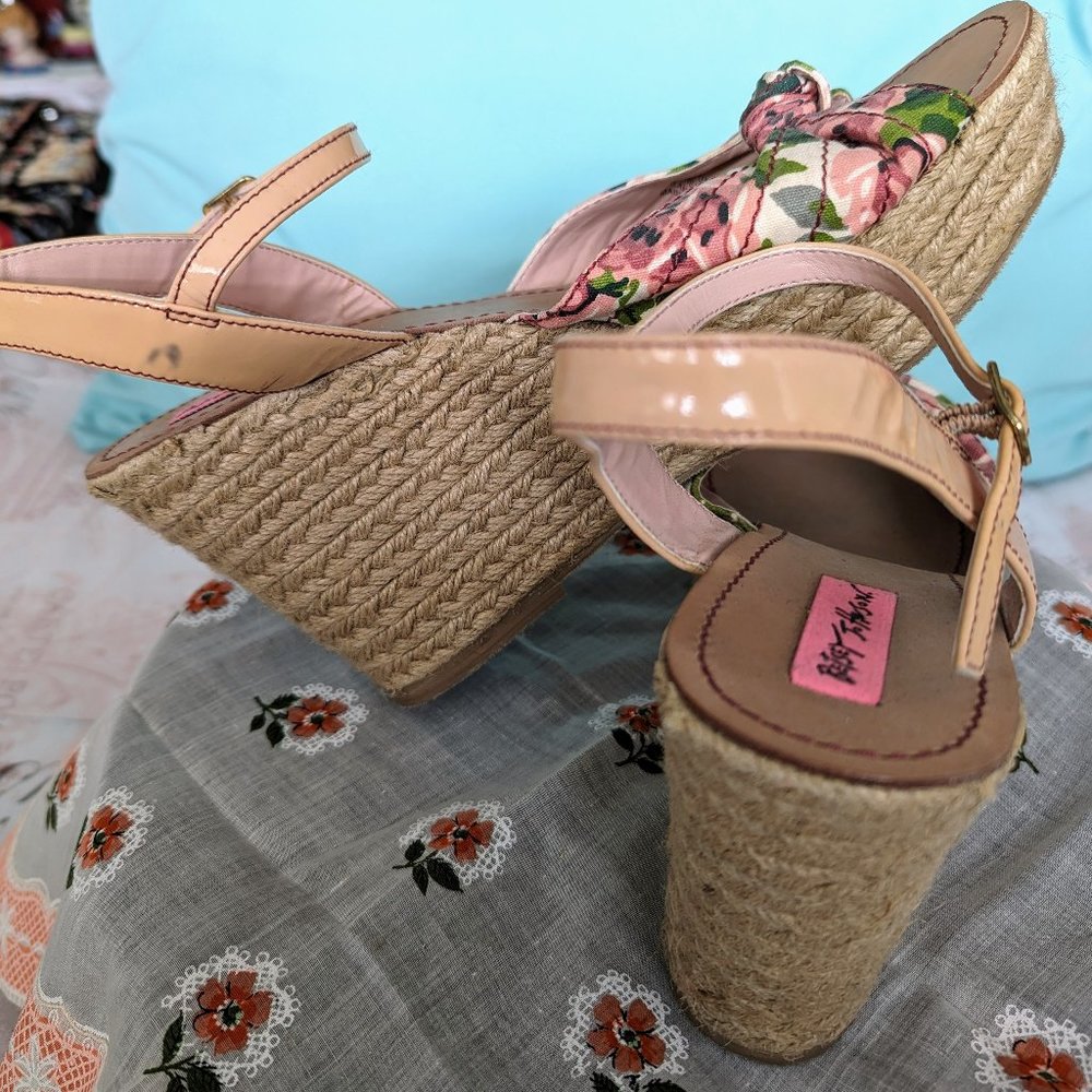 Betsey Johnson Floral Platform Espadrilles Size 10 - Picture 8 of 8